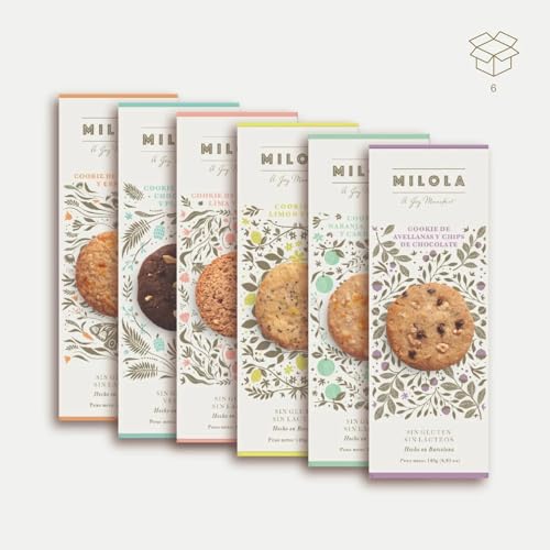 Milola Galletas Gluten Free. Pack 6 Cajas Con Todos Nuestros Sabores - Sin Gluten, Sin Lácteos, Sin Gluten, Sin Aceite De Palma I Want It All!