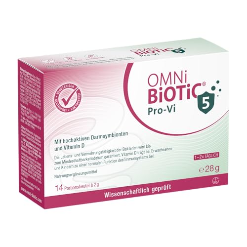 OMNi BiOTiC Pro-Vi 5 | 14 Portionen | 5 Bakterienstämme | 10 Mrd. Keime pro Tagesdosis | Pulver | Mit Vitamin D | Vegetarisch | Zur täglichen Anwendung | Mit Bakterien für die Darmflora