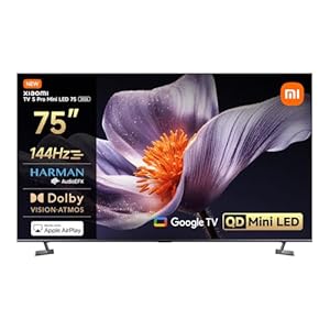 XIAOMI TV S Pro Mini LED 75, Smart TV, 4K QLED 144Hz Google TV, Dolby Vision, Dolby Atmos, HDR 10+, DTS-X, Harman AudioEFX, Triple Tuner, DVB-T2, Prime Video, Google Assistant, Airplay 2