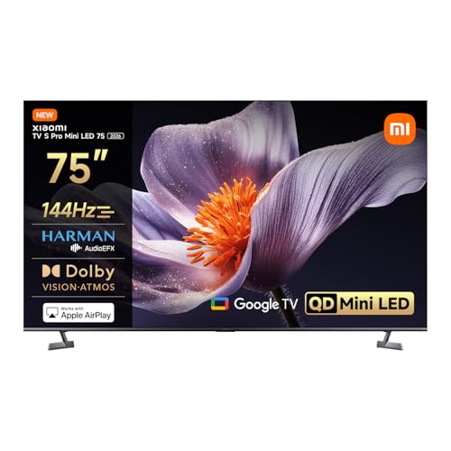 XIAOMI TV S Pro Mini LED 75, Smart TV, 4K QLED 144Hz Google TV, Dolby Vision, Dolby Atmos, HDR 10+, DTS-X, Harman AudioEFX, Triple Tuner, DVB-T2, Prime Video, Google Assistant, Airplay 2