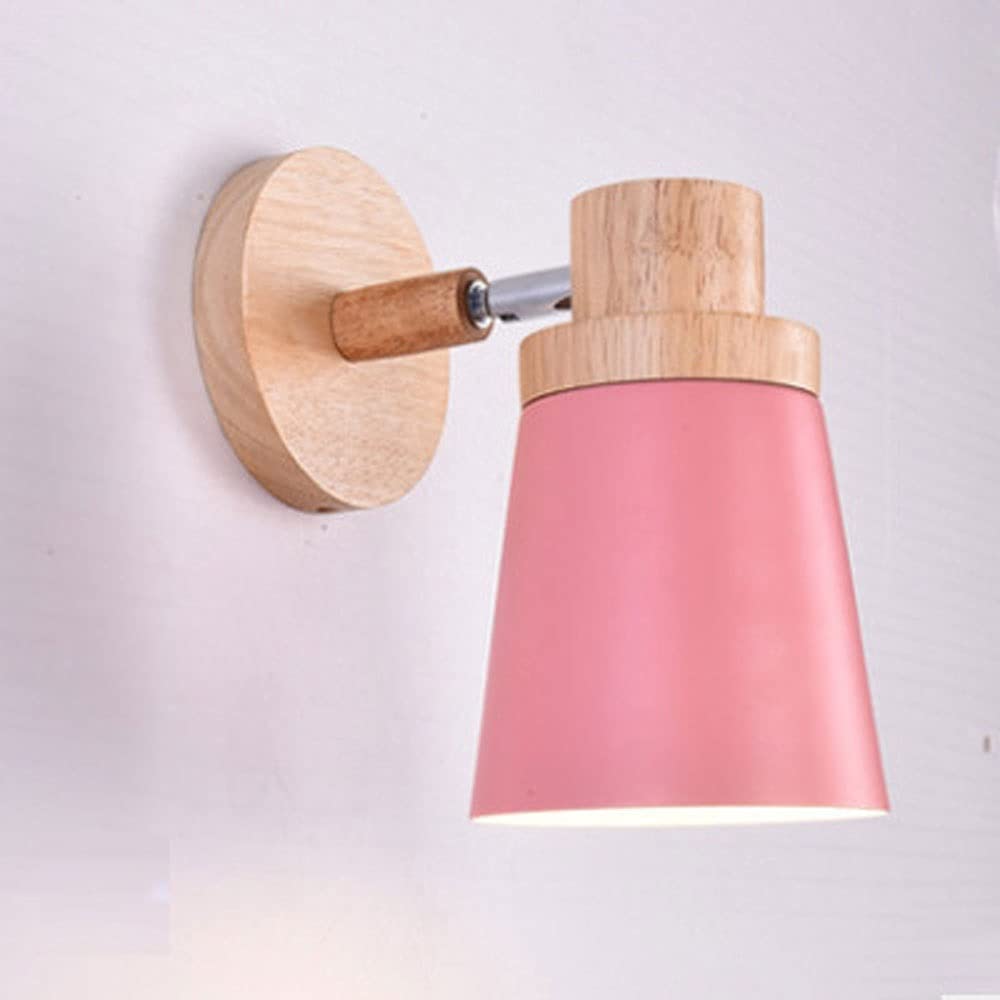 Luz de lavado de madera de pared nórdica E27 para iluminación interior de casa 4