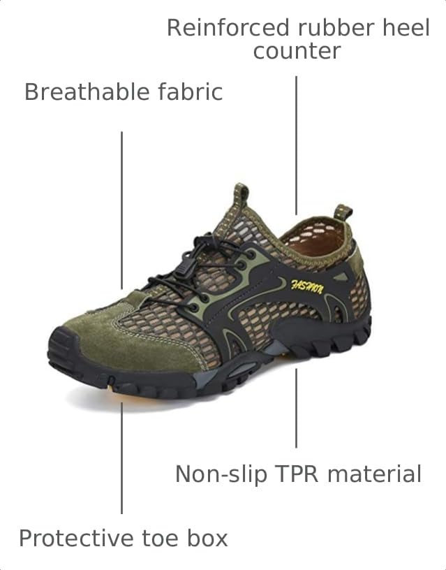 Image of FLARUT Men's Sandals Barefoot Hiking Shoes Quick Dry Breathable Mesh Lightweight Outdoor Training Water Walking Shoes