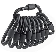 10 Pack Aluminum D Ring Key Rings Hiking Clips Locking Carabiner for Hiking Camping Fishing and Outdoor Use,Clips with Screw Gate Multicolored