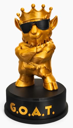MunnyGrubbers - 6 Inch Goat Trophy - Greatest of All Time Trophy - Funny Novelty Meme Award - Plastic Trophy for Gifts and Laughs - (Goat)
