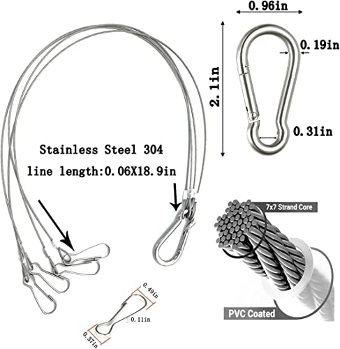 Mrrcyur PLC-001 Chain For Hanging Plants, Hanging Basket Chains Replacement 4 Point 22 Inch Heavy Duty Stainless Steel Wire To Hang Wooden Orchid Planter/Flower Pot/Bird Feeder/Lanterns And Pictures thumb #2