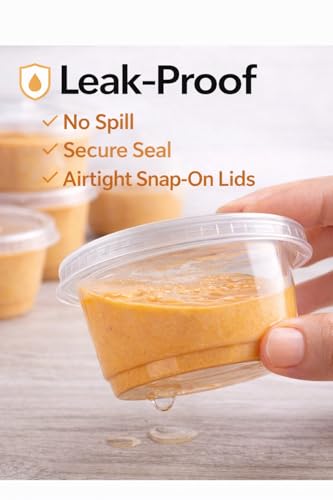 Image of 4U'LIFE 3.25oz Clear Plastic Souffle Cup /BPA Free Portion Cup With Lids-50 Sets