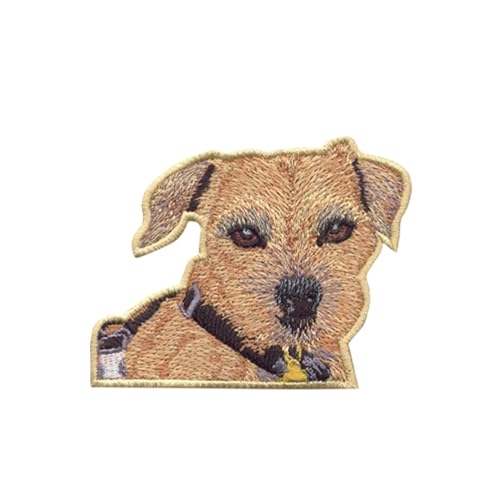 DigitEMB Dog Embroidery Patch 3.10" x 2.50" Detailed Iron On and Sew On Patch for Jackets
