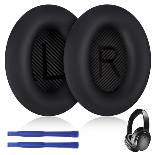 Almohadillas de repuesto para auriculares Bose QuietComfort 35 y QC35 II, almohadillas supraaurales de reemplazo con cuero suave y espuma para auriculares QC25 QC15 Ae2 Ae2i Ae2w