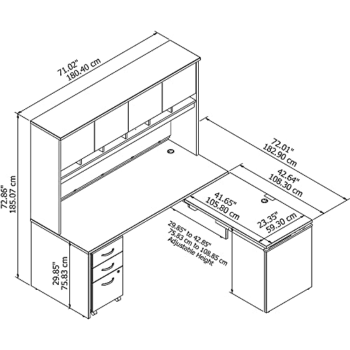 image for Bush Furniture Bush Business Furniture Series C 72W x 30D 3 Position S