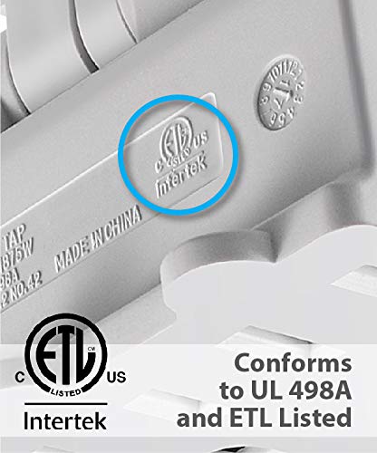 3 Outlet Wall Adapter, Fosmon Etl Listed 3-Prong Swivel Grounded Indoor Ac Mini Plug Wall Outlet Extender Tap (White) #TOP5