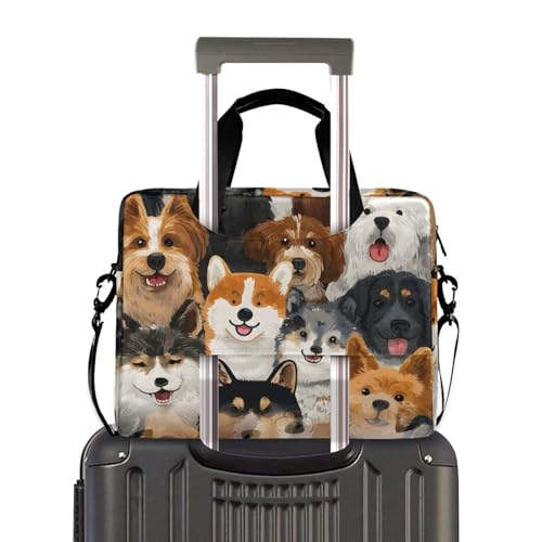 Maletín para portátil con patrón de perro, 13-15.6 pulgadas miniatura 3