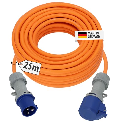 Brennenstuhl CEE 230V Camping-Verlängerungskabel 25m mit LED Spannungsanzeige (H07RN-F 3G2 5 Kabel Camping-Stromkabel für den ständigen Einsatz im Außenbereich IP44 Made in Germany)