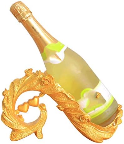 DLOETT Estante de vino Decoración Accesorios para el hogar Estante de vino de cobre Sala de estar Botella de vino Botellero de vino (Color : Oro)