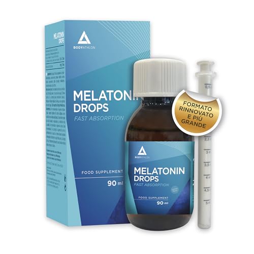 Bodyathlon –Melatonina pura in gocce 90ml– Dormire Meglio- Aiuta con l’insonnia ed i disturbi del sonno- Gocce per dormire effetto rapido e duraturo- Aroma limon- Prodotto vegano