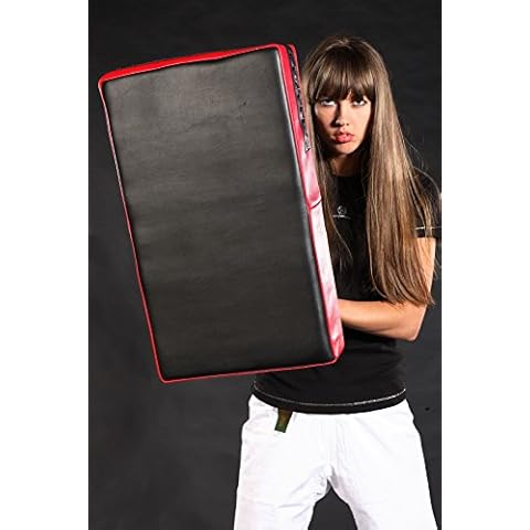 Yaduco Schlagpolster Schlagkissen Trittkissen Pratze Kickpolster Bodyshield Kampfsport Boxen Kickboxen Kickpad Pratze MMA Muay Thai Taekwondo Training XXL Jumbo extra Groß Schwarz/Rot Cover