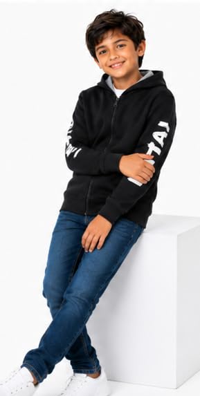 Image of T2F Boy's Cotton Regular Fit Hooded Sweatshirt