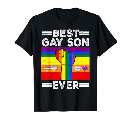 Best Gay Son Ever LGBTQ Rainbow Flag LGBT Pride Month T-Shirt