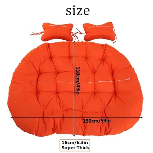 Cojín de asiento para hamaca impermeable extraíble grueso verde de 2 plazas 7
