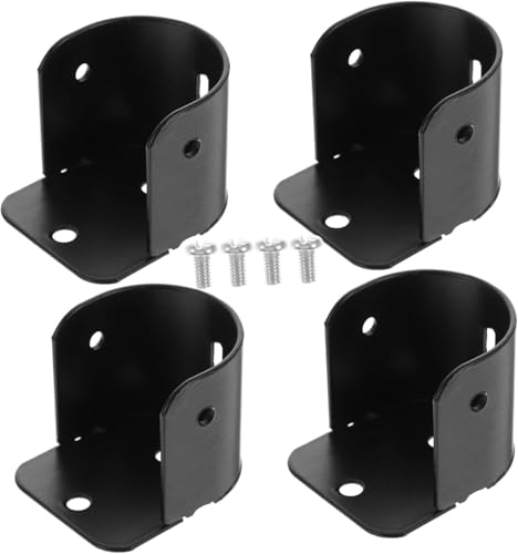 4 soportes for barra de cortina, rieles y herrajes for armario, ideales for cocinas, balcones, baños armarios (blancos)(Black)