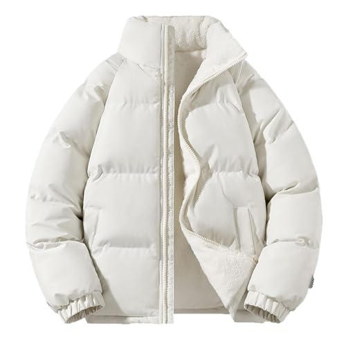 Plumas Hombre Invierno Parka Acolchada El Frio Chaqueta Plumas de Esqui Pluma Acolchada Chaqueta Termica Abrigo Nieve Elegante Trenca Hombre Invierno Blanco M