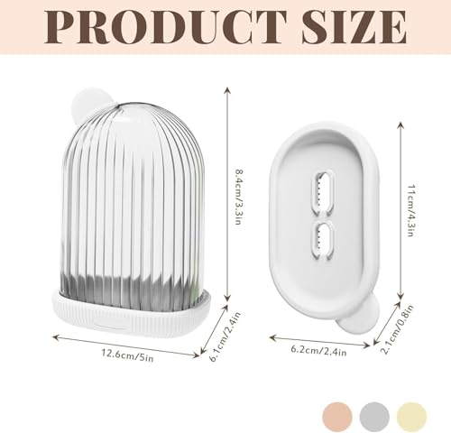 Image of Anshri Pack of 2 Travel Soap Holder Portable Soap Dish for Home Compact and Durable Plastic Travel Soap Box - Soap Case Ideal for Travel Accessories With Brush