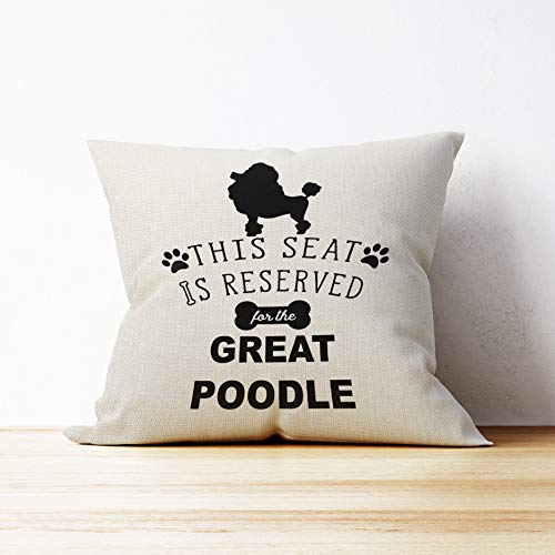 Mancheng-Zi This Seat Is Reserved For The Great Poodle Throw Pillow Case thumb #2