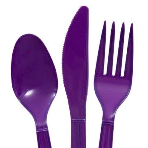 (16 Forks, 16 Spoons & 16 Knives) (Purple) #TOP13