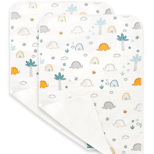 Waterproof Crib Pad, Washable Baby Cotton Changing Pads,39"X27"(2 Pack), Pee Proof Mattress Cover Toddler Bed, Toddler Mattress