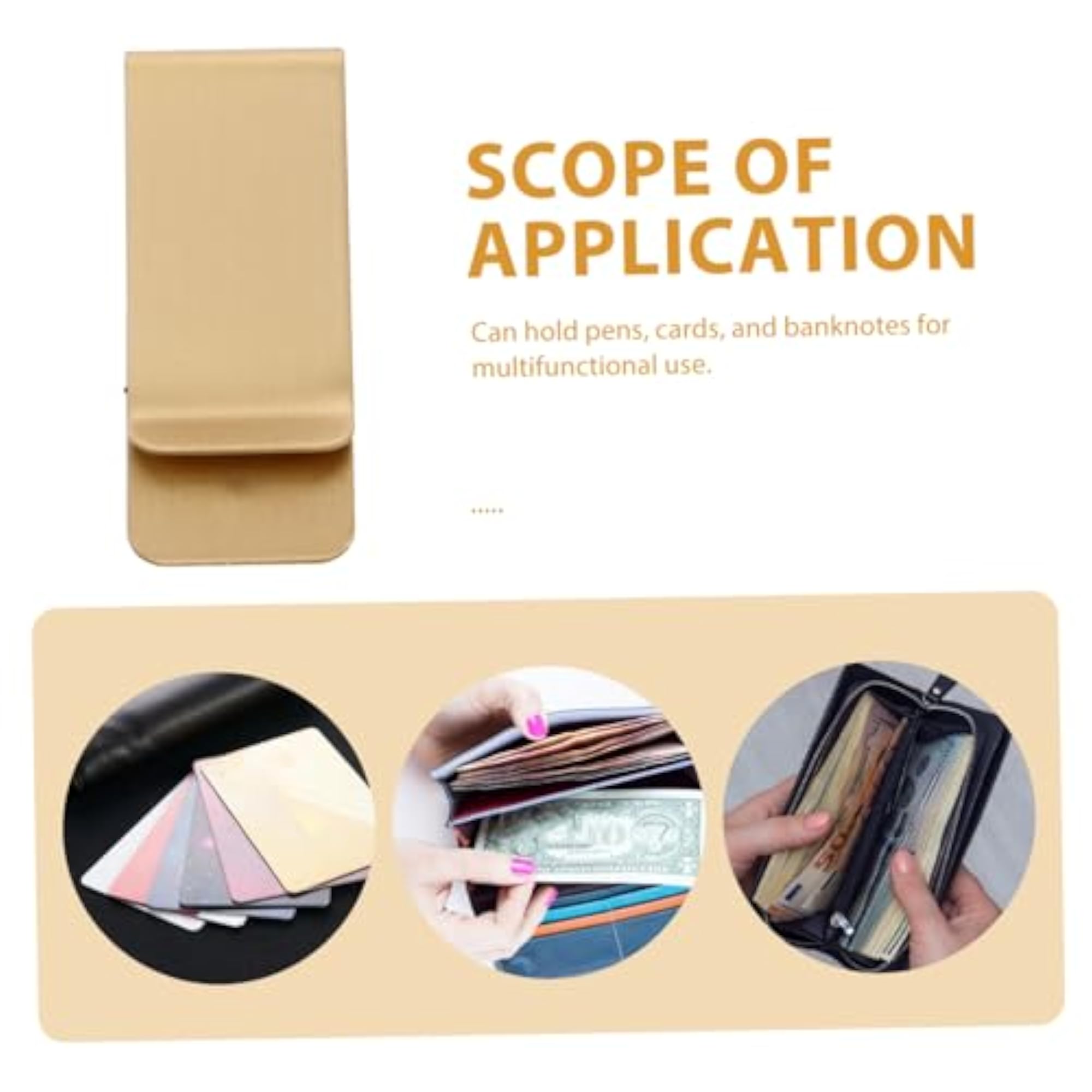 Minimalist Brass Money Clip, Large Card Holder