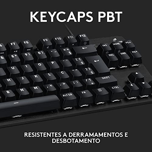 Teclado Mecânico Gamer Logitech G413 TKL SE com Layout ABNT2, Iluminação Branca e Teclas Mecânicas T
