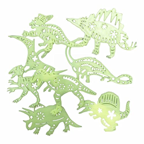 Sticker mural 3D phosphorescent dinosaure pour chambre d'enfant de bébé avec motifs préhistoriques qui brillent dans le noir (D, taille unique)
