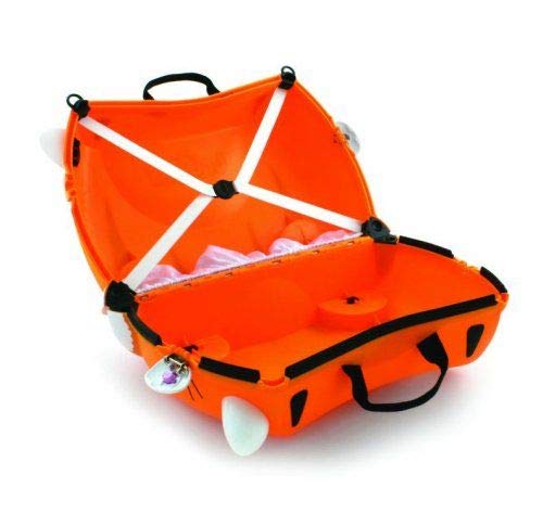 Trunki Ride-On Kids Suitcase | Tow-Along Toddler Luggage | Carry-On Cute Bag with Wheels | Kids Luggage and Airplane Travel Essentials: Tipu Tiger Orange