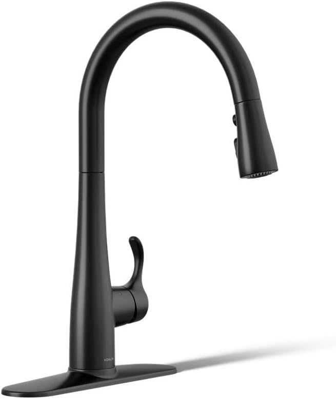 KOHLER Simplice Response Touchless Pull Down Kitchen Faucet in Matte Black, K-22036-BL