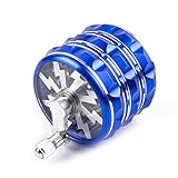 2.5 Inch Hand Crank Grinder, Potable Large Grinder With Clear Top Cover Best Gift(Blue)