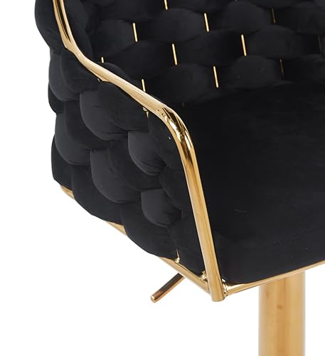 Image of Creative Adjustable Counter Bar Stool with Soft Cushion, Ergonomic Design & Stylish Footrest | Perfect for Home, Cafe & Bar (Pack of 1) (Black)