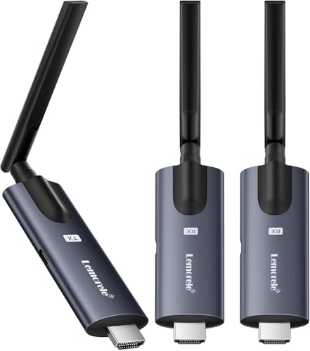 Lemorele Kit HDMI sans Fil, 1 TX + 2 RX, Jusqu’à 130 m, Extensible à 4 RX