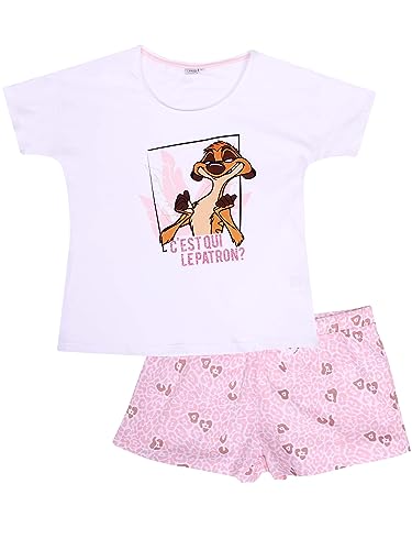 Disney Pjs Women, Featuring Minnie Mouse & Mickey Ladies Short Pyjamas Sets, for Women's Nightwear.(L White Lion King)