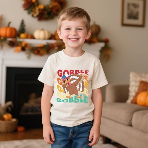 Thanksgiving Shirt for Boys Girls Funny Turkey Pumpkin Fall T-Shirt Cotton Sleeve Tee 2-12 Years3