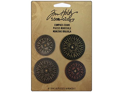 Idea-Ology Gauges 1.25" & 1.5" 4/Pkg-Antique Nickel, Brass & Copper