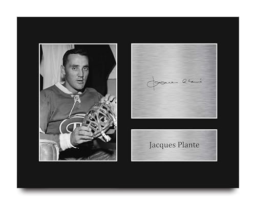 HWC Trading Jacques Plante Montreal Canadiens Gifts Printed Signed Autograph Picture for Ice Hockey Fans - US Letter