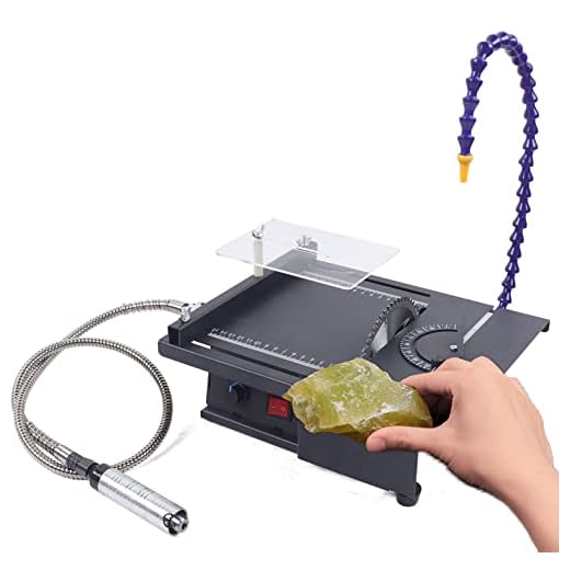 PortableTable Saw 220V Multifunction Jade Cutting Carving Machine 0-15000 R/Min Speed Regulation Jewelry Rock Polishing Saw Kit 1800W Bench Grinder Table Saw Polisher for DIY Model Makers