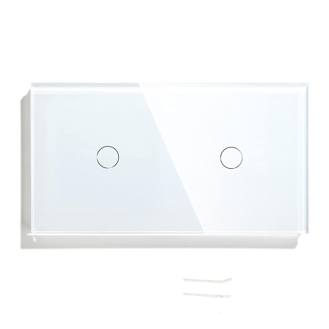 Interruptor Tactil Interruptores De Luz Inteligentes, Doble 1 Entrada, Atenuador Vía, Panel Interruptor Táctil, Pared, Sensor Regulable(White)