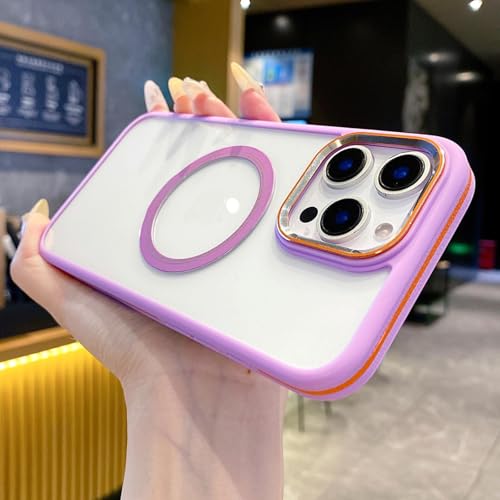 Coque de chargement magnétique rigide iPhone 13 protection violette