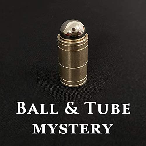 MOMOMAGE Ball & Tube Mystery (Brass) Magic Tricks Steel Ball Sink Down into Tube Magic Close up Illusions Props Gimmick Mentalism Easy