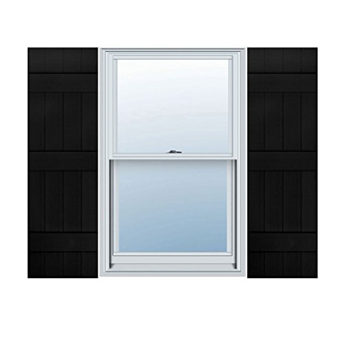VINYL EXTERIOR SHUTTERS - BOARD-N-BATTEN JOINED 002-BLACK by Mid America - Used condition - US$22.03