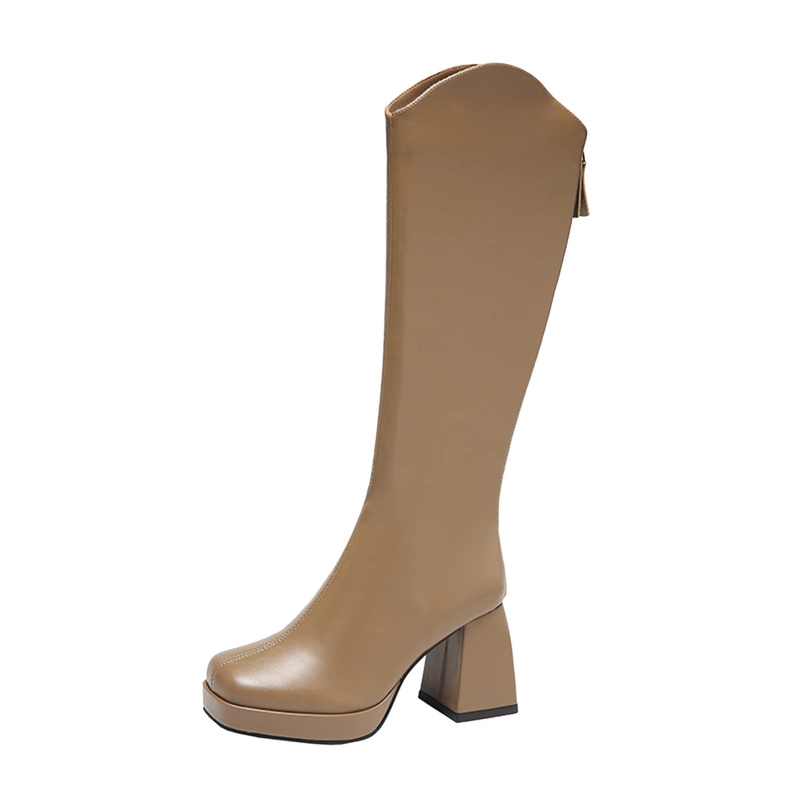 Bottes en cuir bout carré pour sublimer la silhouette des dames - 8