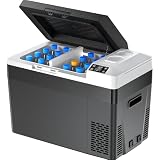 Marsail 12 Volt Car Refrigerator, 32QT Electric Cooler, Portable Car Fridge with Battery Power Option, 12/24V DC and 110-240V AC for Truck, RV, SUV, Travel, Camping, Road Trips -4°F to +68°F