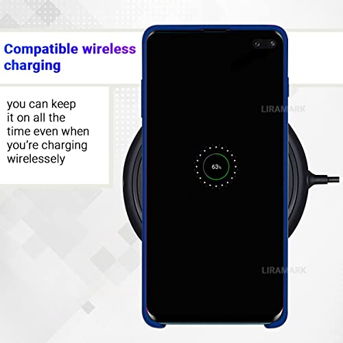 Image of LIRAMARK Liquid Silicone Soft Back Cover Case for Samsung Galaxy S10 Plus / S10+ (Blue)