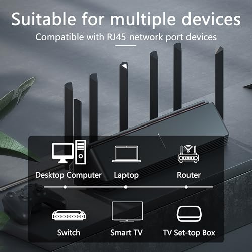 SinLoon Cat6 Ethernet Cable with On/Off Switch High Speed RJ45 Male to Female Extension Cable with 304 Switch Cat6 Internet Network Cable,1M 3.3FT (Male to Female) - Image 5