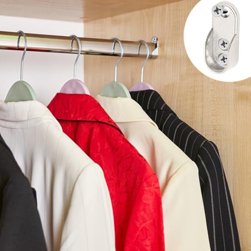 6 Stück Kleiderstangenhalterungen, Kleiderstange Halterung, Schrankrohrlager Oval Halterung, 15 mm Kleiderstangen Halterung Schrank Zinklegierung für Kleiderstange Schrank